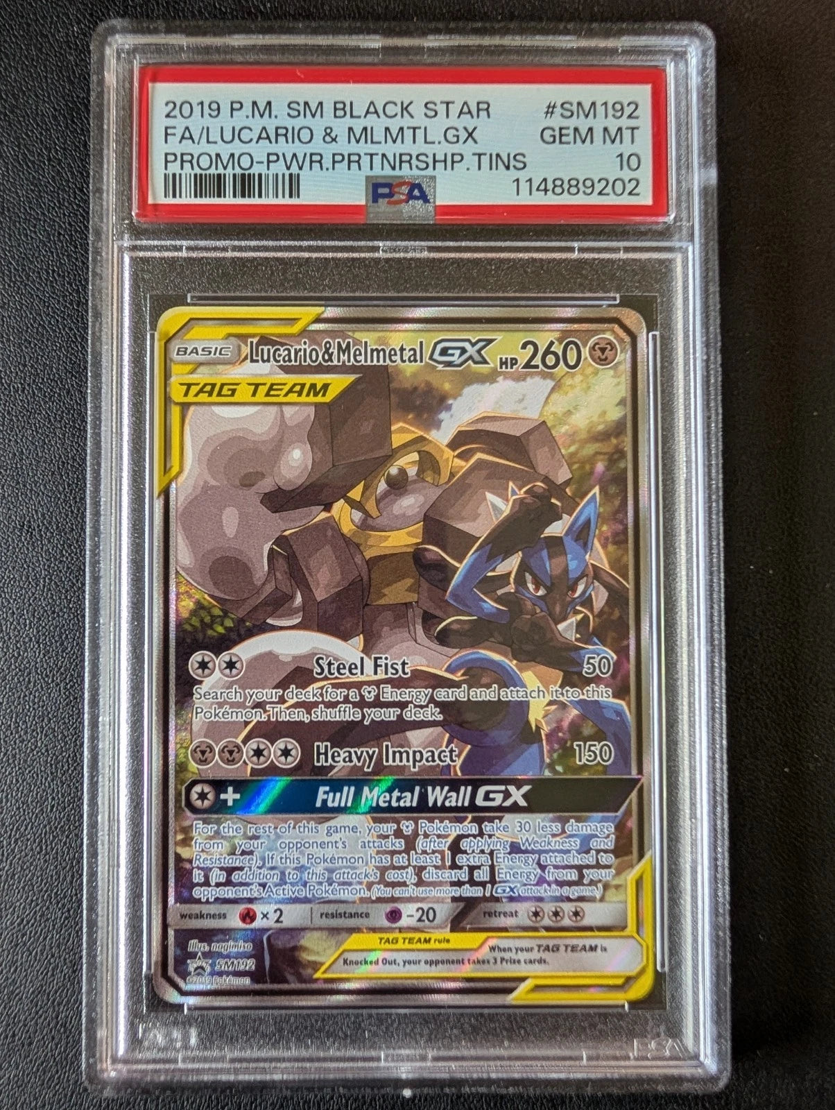 Lucario & Melmetal GX SM192 PSA 10 Gem Mint