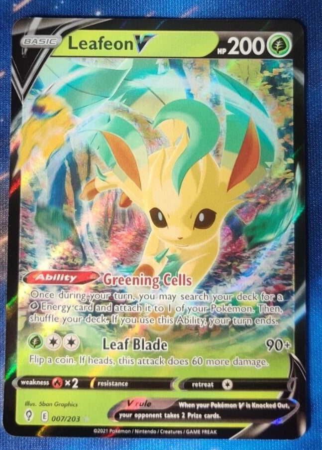 Leafeon V & Leafeon VMAX Pokémon 2 Card Lot - Ultra Rare Duo from Evolving Skies