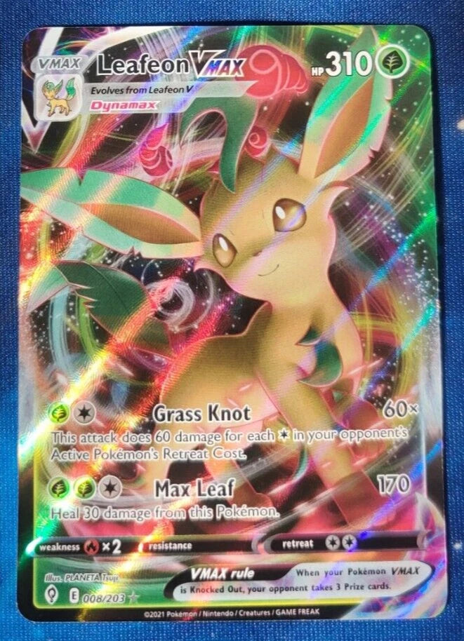 Leafeon V & Leafeon VMAX Pokémon 2 Card Lot - Ultra Rare Duo from Evolving Skies