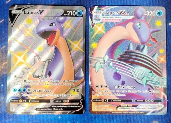 Lapras V & Lapras VMAX 2 Card Lot - Pokemon TCG Shining Fates! NM!